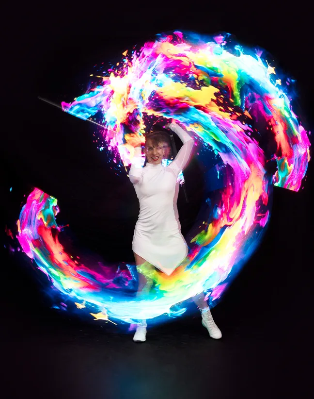 Lumière LED en mouvement artiste