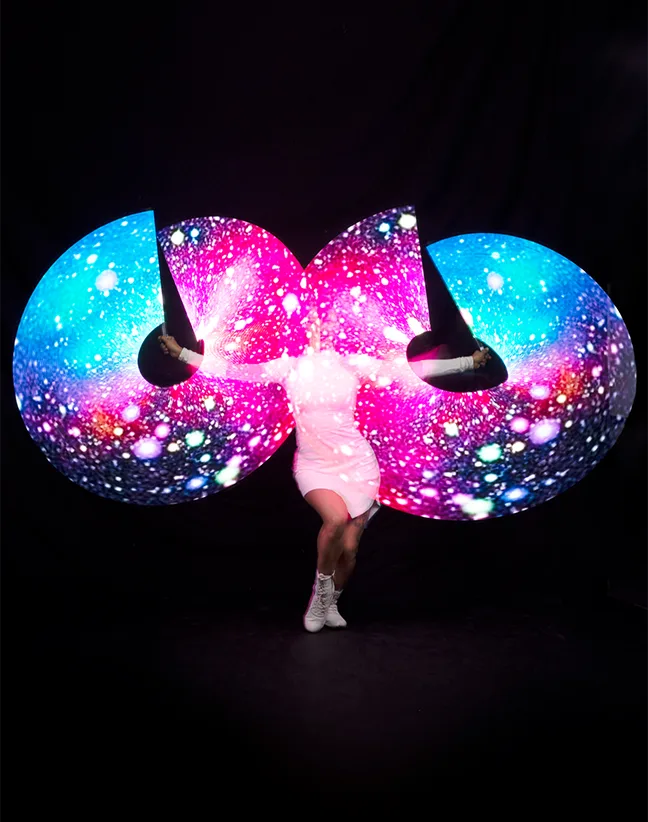 Prestation LED réalisée pour une soirée événementielle.