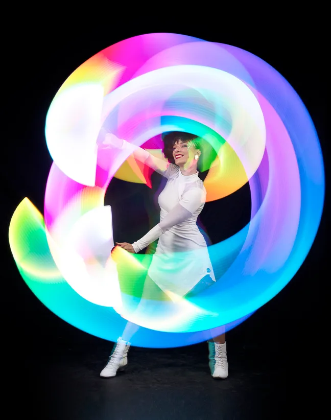 Solo LED lumineux lors d’un événement dans le sud de la France.