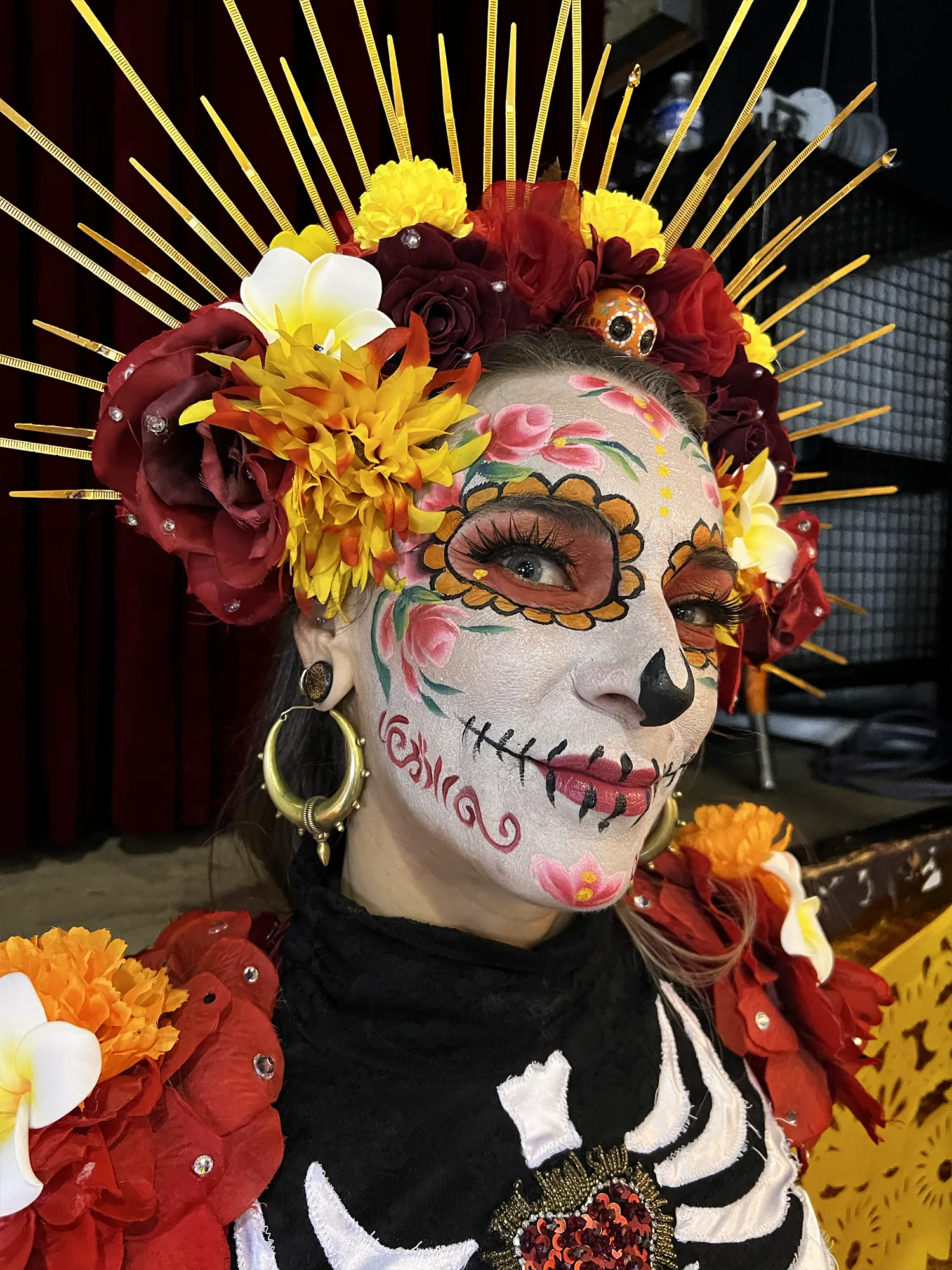spectacle halloween dia de los muertos maquillage uv fluorescent artistique